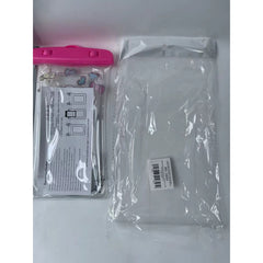 Husa subacvatica Kids Waterproof Kaveny, Snowproof, Universala, cu Snur, pentru telefon sau documente, Bears, Roz