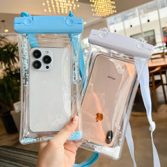Husa subacvatica Waterproof Kaveny, Snowproof, Universala, Senzoriala, cu Snur, pentru telefon sau documente, Bleu