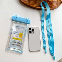 Husa subacvatica Waterproof Kaveny, Snowproof, Universala, Senzoriala, cu Snur, pentru telefon sau documente, Bleu