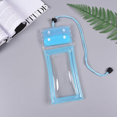 Husa subacvatica Zip Waterproof Kaveny, Snowproof, Universala, Impermeabila, cu Snur, pentru telefon sau documente, Bleu