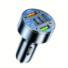 Incarcator Auto 5 in 1, Kadeny, 3 x Port USB Fast Charge QC3.1 si 2 x Type C, PD 65W, Negru