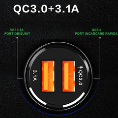 Incarcator Auto, Kadeny, Pentru Bricheta, Incarcare Rapida, Interfata USB, 12V-24V, Negru