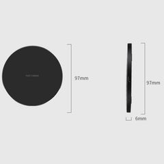 Incarcator Wireless Kadeny, Fast Charge, 15W, Ultra Slim, compatibil cu iPhone, cablu inclus, Rotund, Negru