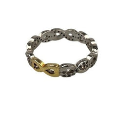Inel Argint 925 Infinit Placat cu Aur Galben si Minizirconii M 56