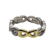 Inel Argint 925 Infinit Placat cu Aur Galben si Minizirconii M 56