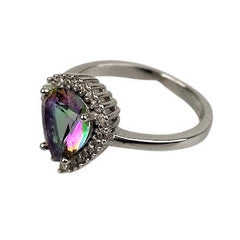 Inel Argint 925, Lacrima cu Topaz, M 56