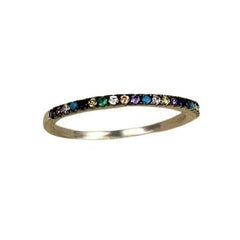 Inel Argint 925, Minizirconii Colorate, M 55