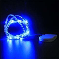 Instalatie Craciun, 1 metru, 10 LED-uri, Albastru, cu baterii, fir cupru, liniar, interior/exterior, Kaveny