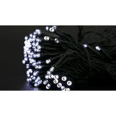 Instalatie Craciun, 20 metri, 200 de LED-uri, Alb Rece, cu energie solara, fir de cupru, liniar, interior/exterior, Kaveny