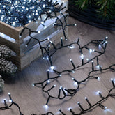 Instalatie Craciun, 20 metri, 200 de LED-uri, Alb Rece, cu energie solara, fir de cupru, liniar, interior/exterior, Kaveny