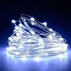 Instalatie de Craciun, Kaveny, Decoratiune de Craciun, 200 Beculete LED, cu Baterii si Telecomanda, cu 8 Functii, Lungime 20 m, Alb rece