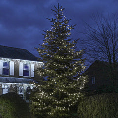 Instalatie Craciun, 40 m, 400 Led-uri ,Liniara, Alb rece, 8 jocuri de lumini, Transformator, Interconectabila, Prelungitor 3 m inclus, Fir Transparent, Kaveny