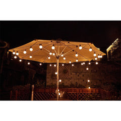 Instalatie Craciun, 5 metri, 10 Becuri LED rotunde, pentru exterior cu incarcare la sursa de curent, Kaveny
