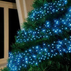 Instalatie Craciun, 70 m, 700 Led-uri ,Liniara, Albastru, 8 jocuri de lumini, Transformator cu telecomanda, Interconectabila, Prelungitor 3 m inclus, Fir Verde, Kaveny