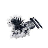 Instalatie Craciun, Tip Globuri de cristal, 30 Led-uri, 6.5 metri, Alb cald, Energie solara, Senzor de lumina, Kaveny