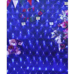 Instalatie Craciun, Tip Plasa, IP 44, 20 x 1 m, 800 LED-uri, Albastru, 8 jocuri de lumini, Transformator cu telecomanda, Interconectabila, Prelungitor 3 m inclus, Fir transparent, Kaveny
