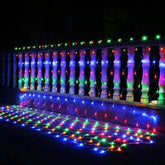 Instalatie Craciun, Tip Plasa, IP 44, 28 x 1 m, 1120 LED-uri, Multicolor, 8 jocuri de lumini, Transformator fara telecomanda, Interconectabila, Prelungitor 3 m inclus, Fir transparent, Kaveny