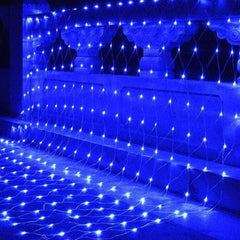 Instalatie Craciun, Tip Plasa, IP 44, 4 x 1 m, 160 LED-uri, Albastru, 8 jocuri de lumini, Transformator fara telecomanda, Interconectabila, Prelungitor 3 m inclus, Fir transparent, Kaveny