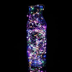 Instalatie de Craciun, Liniara, 20 m, Baterii, 200 LED-uri, Multicolor, 2 Jocuri de Lumini, Fir Cupru, Interior/Exterior, Kaveny