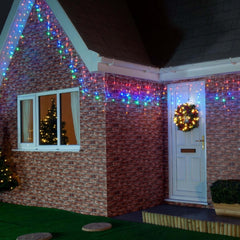 Instalatie de Craciun Kaveny® Tip Franjuri, 12 m, 300 LED-uri, Interconectabila, Multicolor