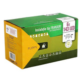 Instalatie de Craciun Kadeny® Tip Franjuri, Flash, cu transformator, 30 m, 858 LED-uri, Interconectabila, Fir Transparent, Alb Cald