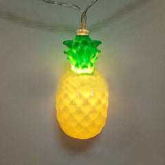 Instalatie de Craciun, Kaveny®, Tip Sir cu Baterii, 1.5 m, 10 LED-uri, Model Ananas, Galben