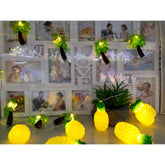 Instalatie de Craciun, Kaveny®, Tip Sir cu Baterii, 1.5 m, 10 LED-uri, Model Ananas, Galben