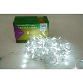 Instalatie de Craciun Kaveny® Tip Turturi, 8 jocuri de lumini Sectiune 3 m, 96 LED-uri, Interconectabila, Fir Transparent, Alb Rece