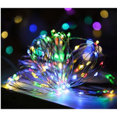 Instalatie de Craciun, Liniara, 20 m, Baterii, 200 LED-uri, Multicolor, 2 Jocuri de Lumini, Fir Cupru, Interior/Exterior, Kaveny
