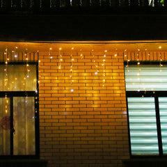 Instalatie de Craciun, Premium Kadeny®, Tip Franjuri cu Flash, 4 m, 132 LED-uri, Alb Cald, Interconectabila