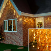 Instalatie de Craciun, Premium Kadeny®, Tip Franjuri cu Flash, 6 m, 180 LED-uri, Alb Cald, Interconectabila