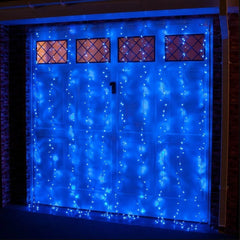 Instalatie de Craciun, Premium Kadeny®, Tip Perdea cu Flash, 8 m x 1 m, 360 Leduri Mari, Albastru, Interconectabila