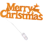 Instalatie LED de Craciun, Kadeny, Litere 3D, Merry Christmas, Lumina Calda, 27.5 x 10.5 x 1.4 cm, Galben