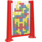 Joc de inteligenta Tetris puzzle tangram Kaveny, 70 de piese multicolore, 3D, montessori, interactiv, din plastic, zar inclus, sac depozitare piese, varsta peste 6 ani, 23 x 19.8 x 5 cm, cadru rosu