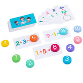 Joc Educational, Kaveny, Invatare Adunare si Scadere, Cifre din Lemn, 46 Planse, +3 Ani, Multicolor