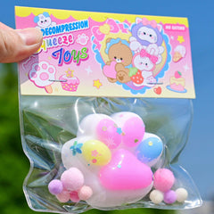 Jucarie Antistres Squishy, Kaveny, cu Revenire Lenta, Labuta de Pisica Pufoasa, 7.5 cm, Ambalaj Transparent, Model 27056, Multicolor