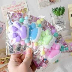 Jucarie Antistres Squishy, Kaveny, cu Revenire Lenta, Labuta de Pisica Pufoasa, 7.5 cm, Ambalaj Transparent, Model 27059, Multicolor