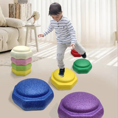 Jucarie de Echilibru, Kaveny, Tip Stepping Stones, 6 Piese, din Spuma, pentru Miscare, Sarituri, Prindere, 28 x 28 x 50 cm, Model 5, Multicolor