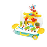 Jucarie educativa pentru copii, Kaveny, Set 258 piese, 6 in 1, Valiza cu bormasina, Multicolor