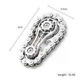 Jucarie Fidget Spinner Premium Anti Stres, Kaveny, Giroscop din Aliaj, Jucarie din Metal de decompresie, forma Lant de Angrenaj de Bicicleta, 6 x 3.5 cm, Argintiu
