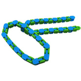 Jucarie Senzoriala Antistres Kaveny - Puzzle de Imbinat Tip Sarpe, 24 Piese, +3 Ani, Verde/Albastru