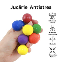 Jucarie interactiva antistres Kaveny, mingi colorate, senzoriala, 5.5 x 5.5 cm, multicolora