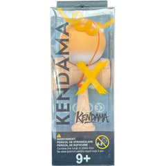 Kendama X Originala, Profesionala, Kaveny, din Lemn cu Bila cu Invelis din Cauciuc, 18 x 6 x 7 cm, Rubber Grip, Portocaliu/Alb