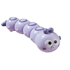 Jucarie mecanica pentru copii Kaveny, omida haioasa, cu cheita, distractiva, se taraste, se misca, 15 x 4 cm, mov