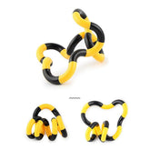 Jucarie senzoriala antistres, Fidget Twist cu miscari infinite de decompresie, Galben/Negru
