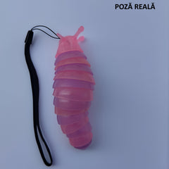 Jucarie Senzoriala Antistres, Kaveny, Fidget Toys, Omida Curcubeu, 11 cm, +3 Ani, Mov/Roz