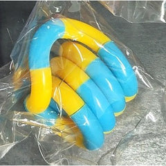 Jucarie Senzoriala Antistres, Kaveny, Fidget Twist, cu Miscari Infinite de Decompresie, 2 Culori, Galben/Albastru, + 3 ani