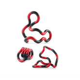 Jucarie senzoriala antistres, Kaveny, Fidget Twist cu miscari infinite de decompresie, Rosu/Negru