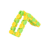 Jucarie Senzoriala Antistres Kaveny - Puzzle de Imbinat Tip Sarpe, 24 Piese, +3 Ani, Galben/Verde