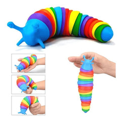 Jucarie Senzoriala pentru Copii, Kaveny, Model Melc, cu Articulatii, 19 cm, Multicolor